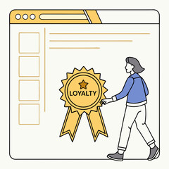 Woman Receiving Loyalty Reward Online