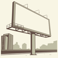 Blank Billboard in Urban Cityscape