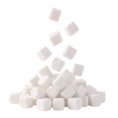 sugar cubes on white background