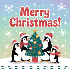 Flat Christmas background vector illustration