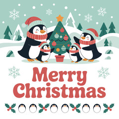 Flat Christmas background vector illustration