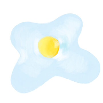 Egg Illustration, yellow and blue