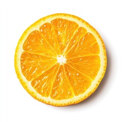 Close-up citrus slice, vibrant yellow,  fresh and round