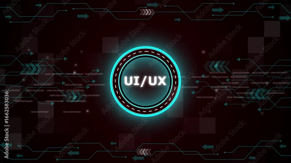 Poster ui/ux – user interface / user experience. ui/ux concept head up display (hud ui) panel and futuristi