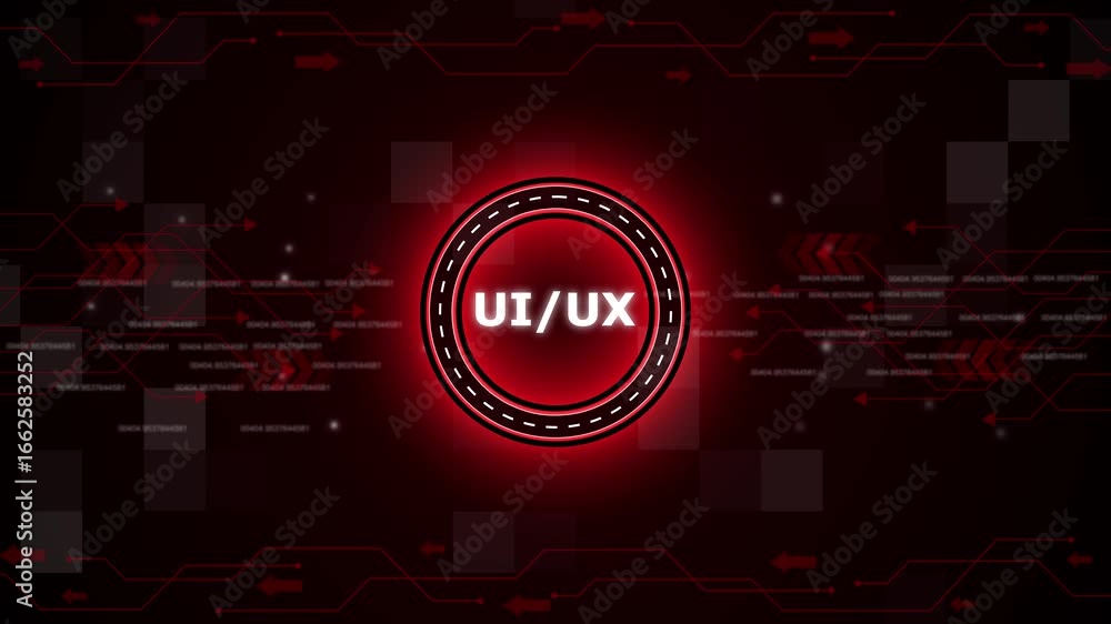 Poster ui/ux – user interface / user experience. ui/ux concept head up display (hud ui) panel and futuristi