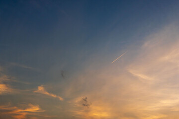 夏の空　夕暮れの時の空と雲191