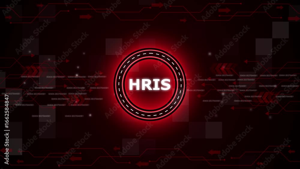 Aufkleber hris – human resource information system. hris concept head up display (hud ui) panel and futuristic