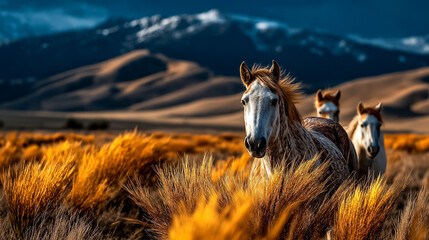 Wild grasslands bathed in mellow evening sunlight subtle waves of golden color peaceful wildlife