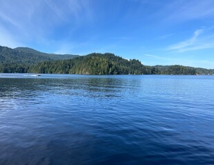 A morning view of Lake Whatcom with a view of Sudden Valley