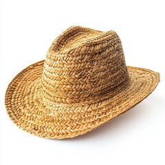 Light brown straw cowboy hat, angled view (1)