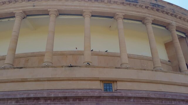 indian parliament architecture at daylight