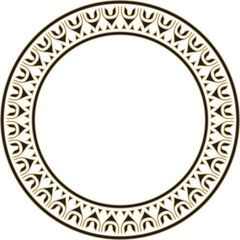 Classic Greek black and gold round ornament. Vector pattern, circle of ancient Hellenes. European border - ring.
