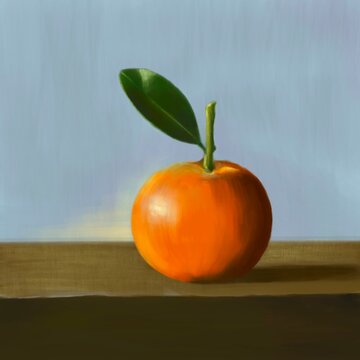 Digital Illustration, oil painting style, Orange