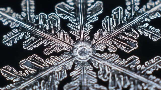 Detailed Snowflake Macro Zoom Ice Crystal Winter Snow Season