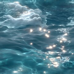 Gentle Water Surface Texture with Soft Clouds and Shimmering Light