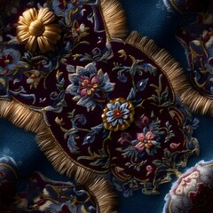 Intricate Persian Rug Texture in Vibrant Colors and Patterns