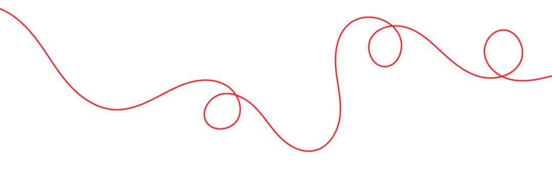 Red thread isolates on a white background. red thread looped in a circle form, symbolizing vector. line of red yarn, long red thread .Vector&nbsp;illustration&nbsp;.&nbsp;EPS&nbsp;10&nbsp;.