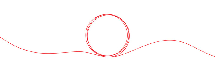 Red thread isolates on a white background. red thread looped in a circle form, symbolizing vector. line of red yarn, long red thread .Vector illustration . EPS 10 .