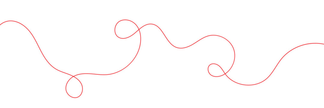 Red thread isolates on a white background. red thread looped in a circle form, symbolizing vector. line of red yarn, long red thread .Vector&nbsp;illustration&nbsp;.&nbsp;EPS&nbsp;10&nbsp;.