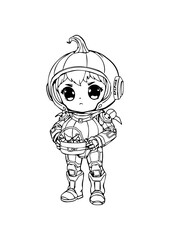 Black and White Pumpkin Face Outline