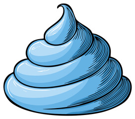 Light Blue Whipped Cream Frosting Illustration Isolated Cartoon Vector