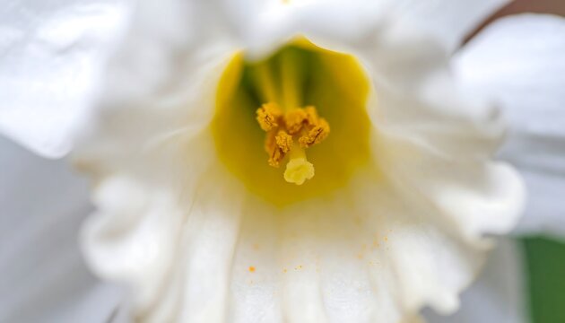 Close-up of a white flower's center