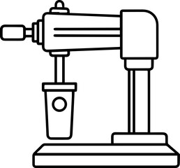 drill press outline vector illustration line art