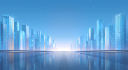 Fototapeta premium Abstract Cityscape A Modern Metropolitan Dream