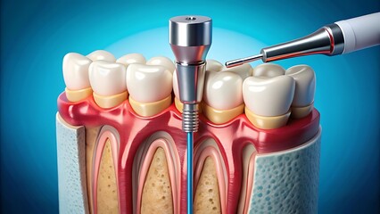 Endodontic root canal treatment process. Medically accurate tooth 3D illustration.