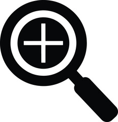 Fototapeta premium Zoom In Magnifying Glass Plus Icon Enhance Search and Discovery