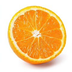 Close-up of an orange slice, vibrant citrus segments