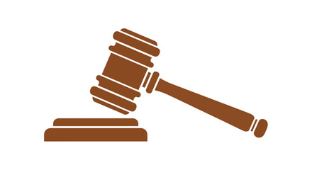 Symbolic gavel illustration representing legal justice, court decisions, and judicial authority, suitable for legal websites, educational resources, or law firm branding.