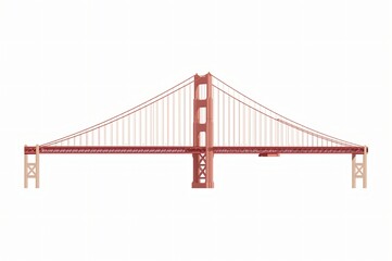 Obraz premium San Francisco bridge icon, city skyline backdrop, travel guide