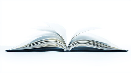 Bookmark inside an open book, reading culture, (clean modern detail, white isolated background