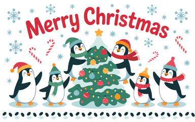 Flat Christmas background vector illustration