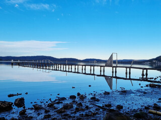 Derelict fishing jetty at Kincumber on the NSW Central Coast. with beautiful reflections. Taken on...