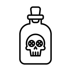 bottle of poison line icon