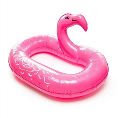 Pink flamingo-shaped inflatable pool float