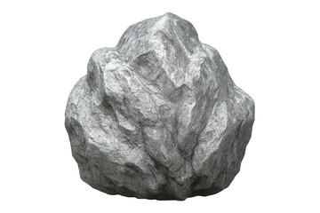 Obraz premium Photorealistic 3d rendering showcasing textured grey rock with detailed surface, isolated against transparent background for seamless digital compositing
