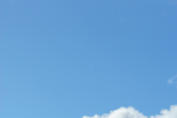 Blue sky with small white cloud lower right