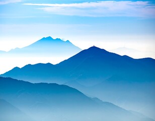 Misty mountain range panorama