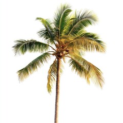 Isolated coconut palm tree against white background (3)