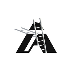Monogram of the letter A and T Stairs. Abstract, outline and elegant.