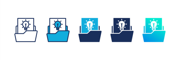 Case Study icon set multiple style collection