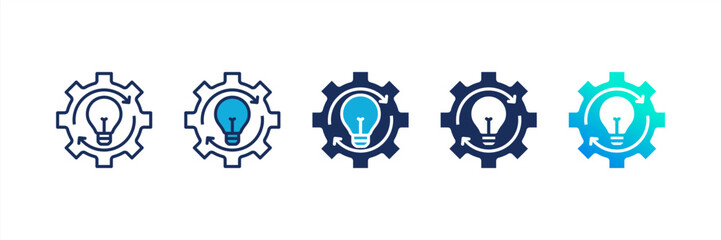 Innovation And Process icon set multiple style collection