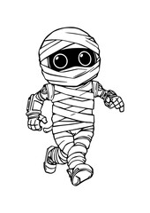 Halloween Mummy Character Coloring Sheet