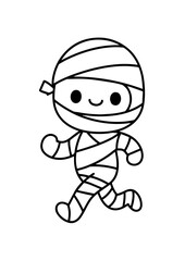 Cute Mummy Coloring Page