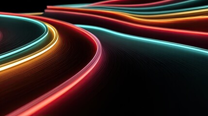 Abstract glowing curves in vibrant colors