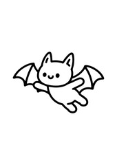Cute Bat Coloring Page