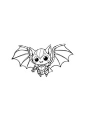 Halloween Bat Character Coloring Sheet